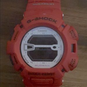 Casio G Shock watch, like new, red and white